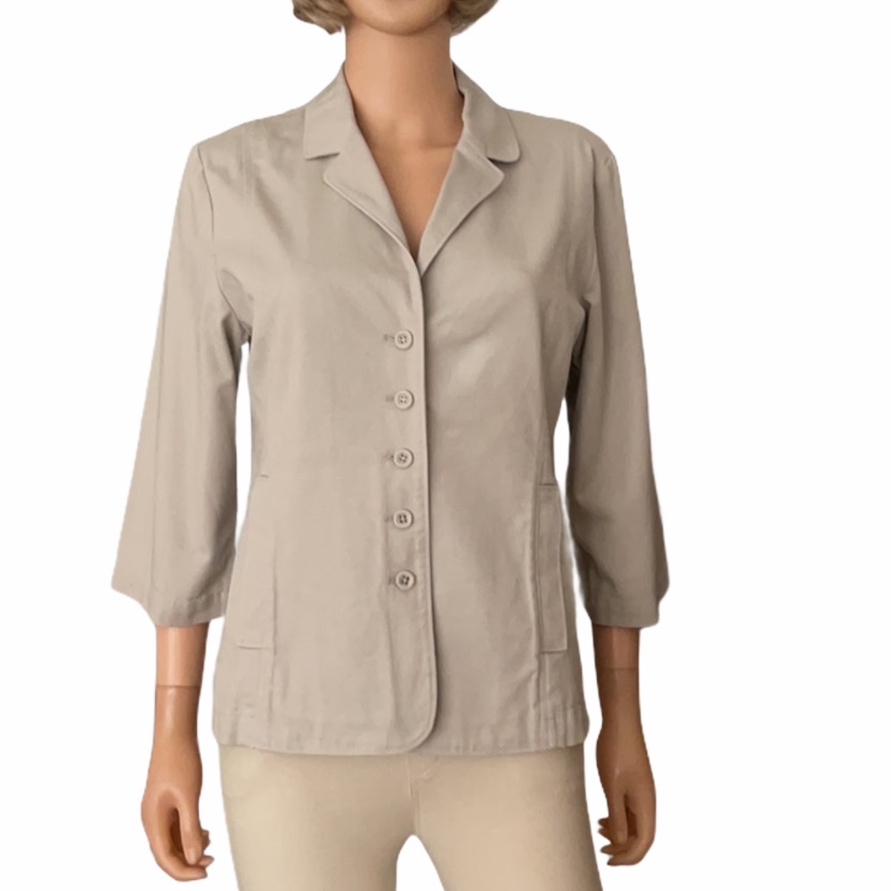 Eileen Fisher organic light gray denim blazer